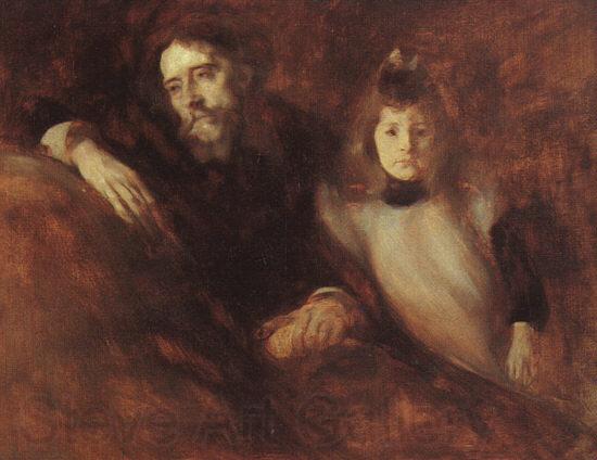 Eugene Carriere Alphonse Daudet and his Daughter Spain oil painting art